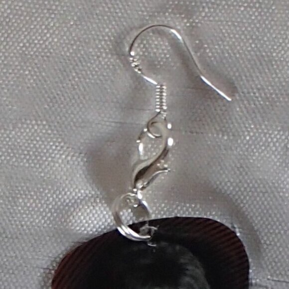 Beatles John Lennon Guitar Pick Zipper-Pull Handmade Earrings Yellow Submarine - Picture 8 of 9